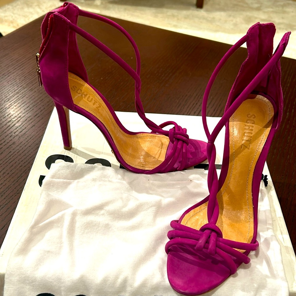 Schutz Purple Suede Lolita Heels SIZE 7.5